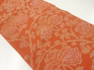 紗 草花模様織出し名古屋帯